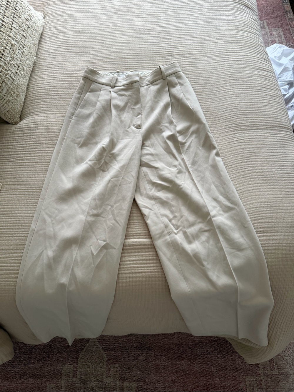 Babaton Wide-Leg High-Waist Trousers in Cream